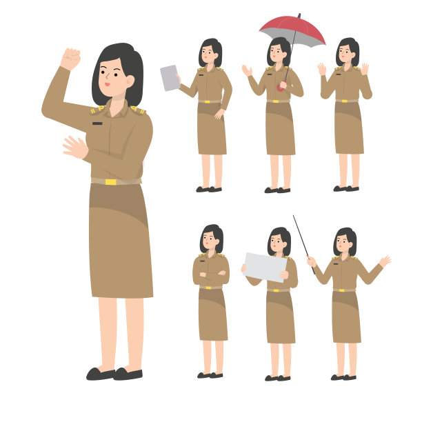 泰国教师卡通呈现概念图片下载