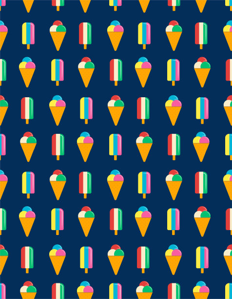 冰淇淋无缝矢量模式图片下载