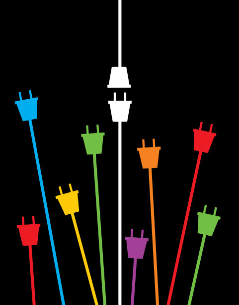 彩色电插头图片下载