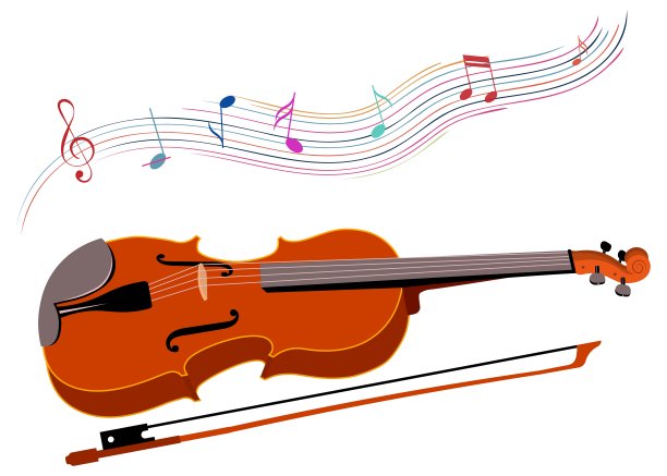 音乐设计。小提琴和音乐浪潮。音乐会，音乐，贴纸，t恤。图片下载