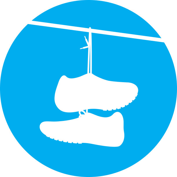 鞋挂在电线图标剪影图片下载