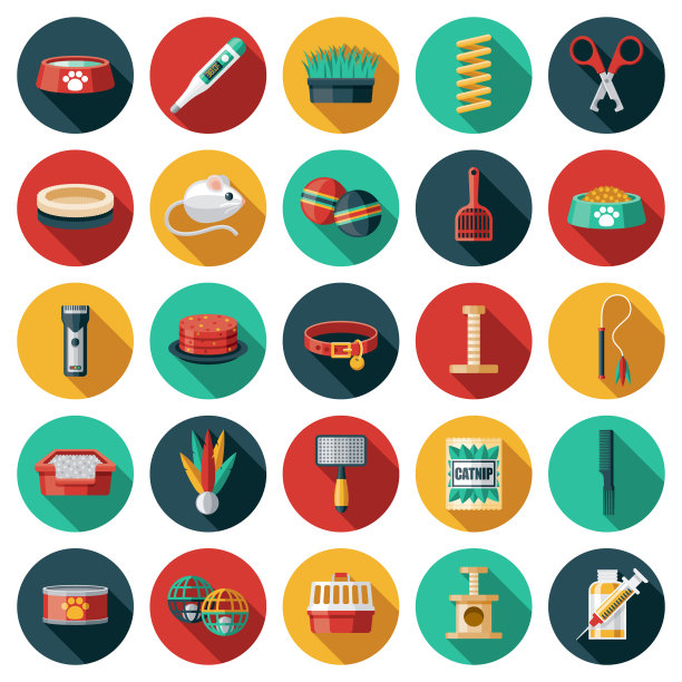 猫用品图标套装图片下载