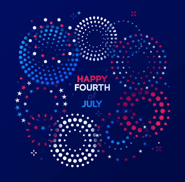7月4日独立日烟花短信背景图片下载