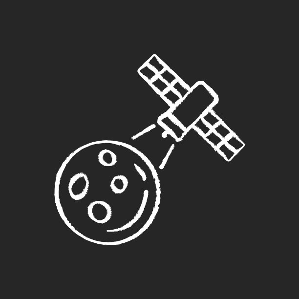 月亮观测过程中粉笔白色的图标在暗图片下载