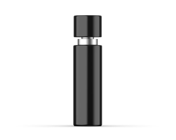 喷瓶与金属领子的品牌和模型，准备产品演示，3d渲染插图图片下载