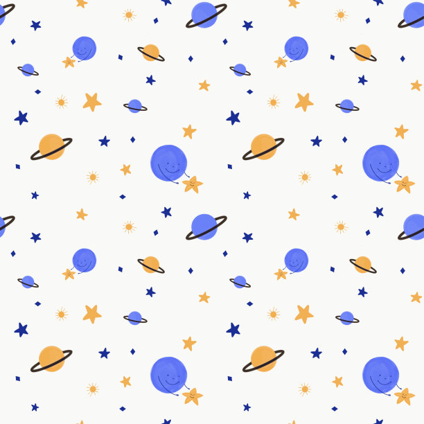 象牙色背景上的行星和小星星图片下载