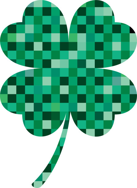 马赛克四叶三叶草图标图片下载
