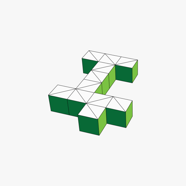 绿色立方体结构模式图片下载