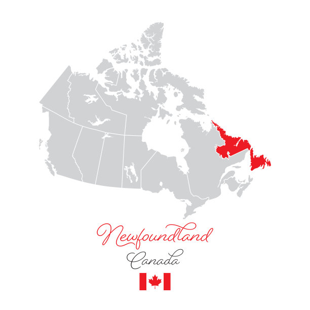 加拿大纽芬兰矢量地图插图图片下载