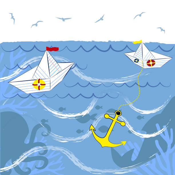 海上的纸船图片下载