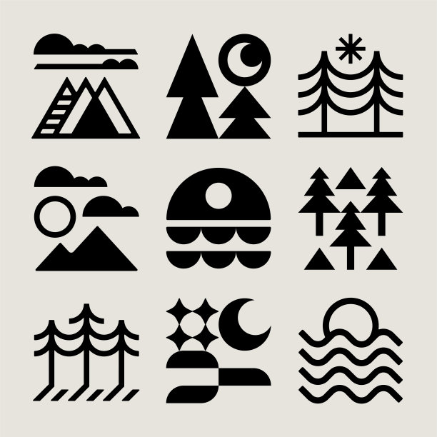 中世纪现代户外图标图片下载