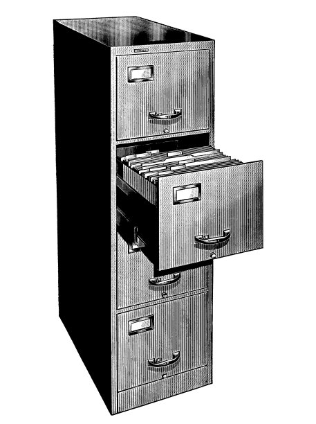 文件柜与完全打开的抽屉图片下载