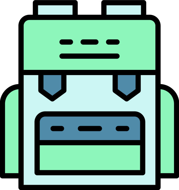 旅行背包图标颜色轮廓图片下载