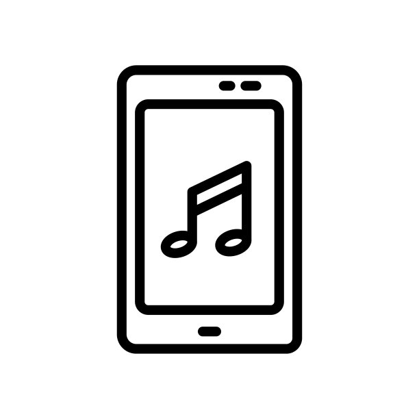 手机矢量音调音乐图标，线性设计，简单可编辑图片下载