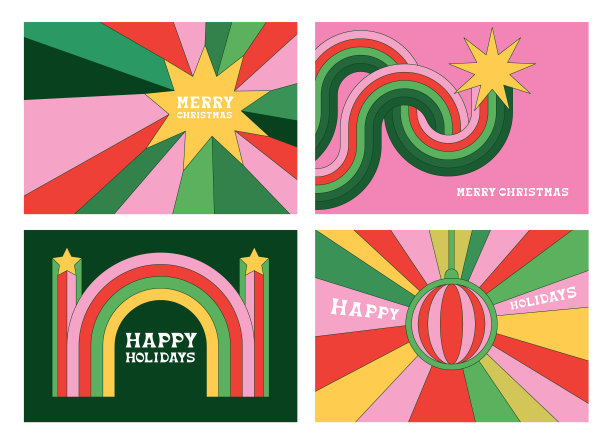 一套漂亮的圣诞卡图片下载