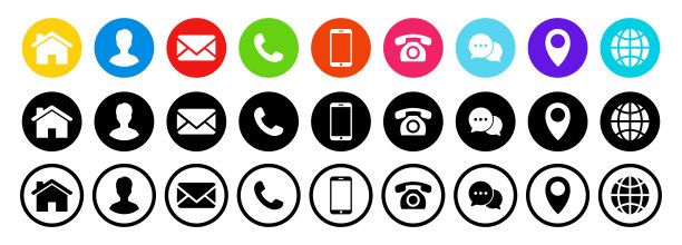 接触和沟通，接触和社交图标的名片。向量图片下载