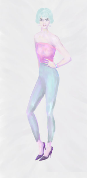 一个留着短发、穿着紧身裤、穿着鞋模的女孩图片下载