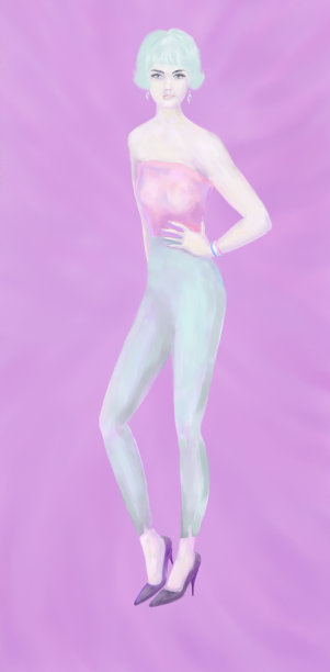 一个留着短发、穿着紧身裤、穿着鞋模的女孩图片下载