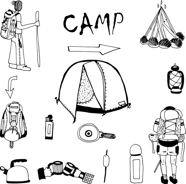 一套黑白涂鸦营图片下载