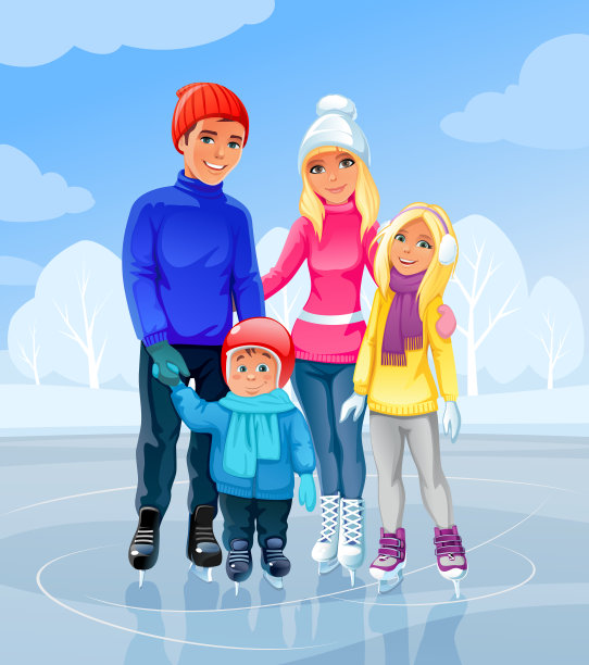 家庭滑冰图片下载