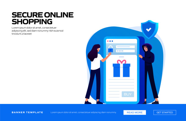 安全网上购物概念矢量插图网站横幅，广告和营销材料，在线广告，商业演示等。图片下载