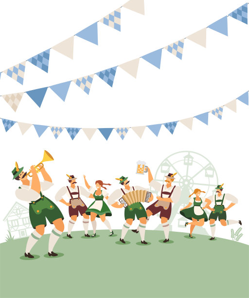 啤酒节日。人们跳舞庆祝。啤酒聚会。啤酒节日。图片下载