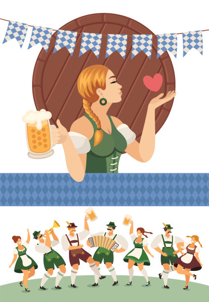 啤酒节日。人们跳舞庆祝。啤酒聚会。啤酒节日。图片下载