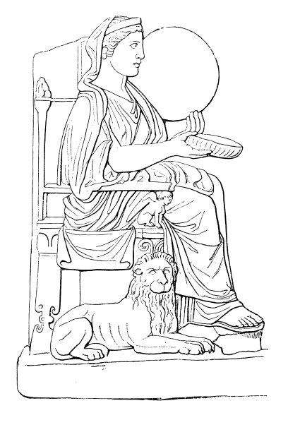 瑞亚或西布莉，大理石浮雕图片下载