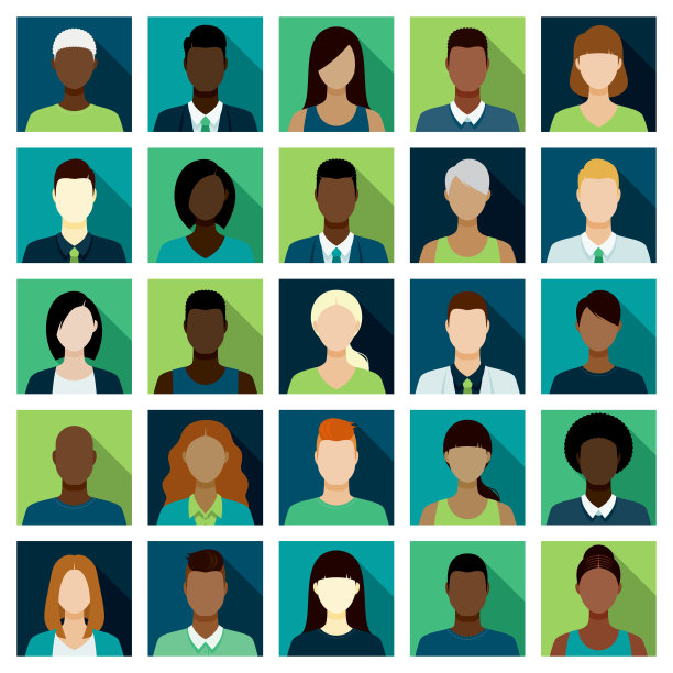 男性和女性角色图标集图片下载