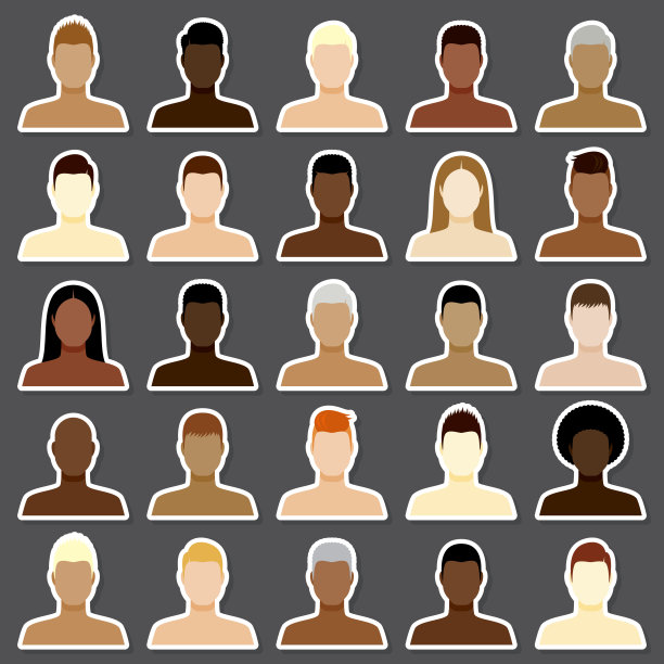 男性头像贴纸套装图片下载