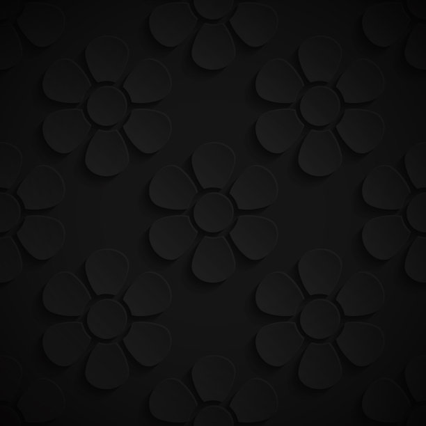 抽象的黑色背景-花图案图片下载