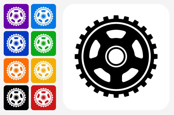 齿轮图标方形按钮设置图片下载