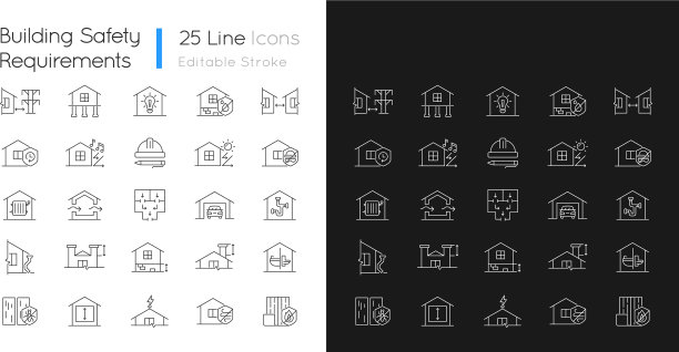 建筑安全要求直线图标设置为图片下载