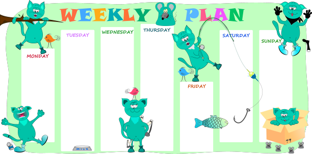 儿童每周计划有趣的猫图片下载