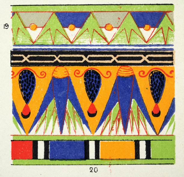 古埃及装饰艺术，19分来自一条项链，20分来自一堵墓墙图片下载