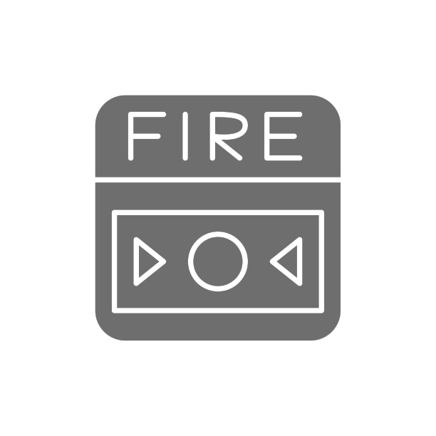 火灾报警系统按钮灰色图标隔离上图片下载