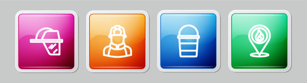 设置消防安全帽桶和位置图片下载