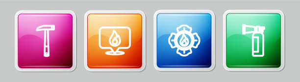 设置消防斧与火苗的位置线图片下载