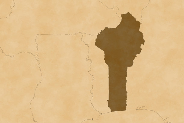 贝宁非洲地图系列，旧纸，只有边界图片下载