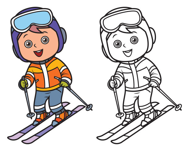 男孩滑雪图片下载