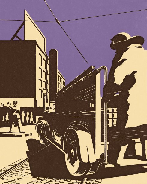 消防车过马路图片下载