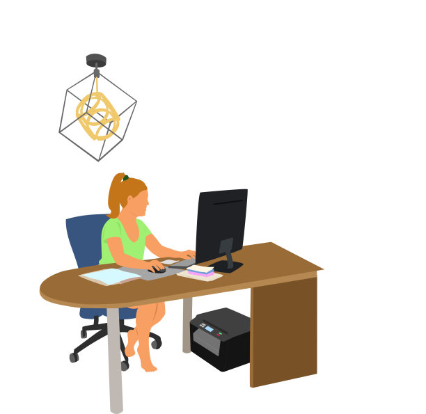 在办公桌前工作的女人图片下载