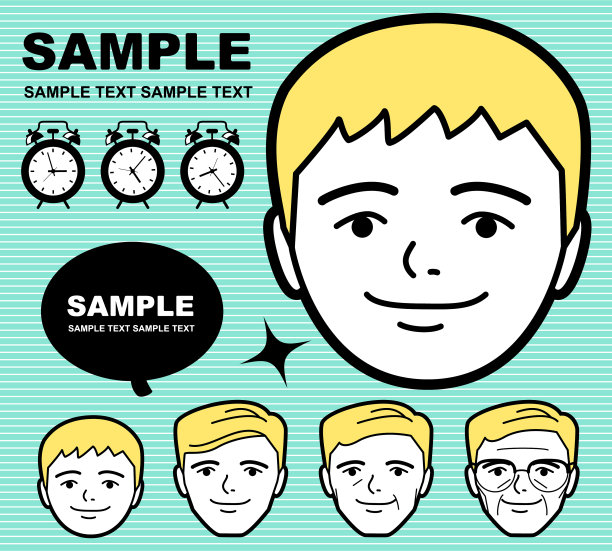 成熟男人的衰老过程（表情，面部）图片下载