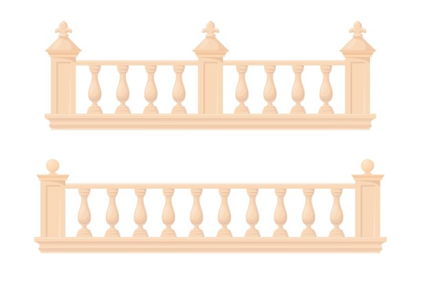 大理石栏杆。巴洛克式罗马宫殿宅邸阳台的栅栏栏杆，欧式楼梯的栏杆栏杆图片下载