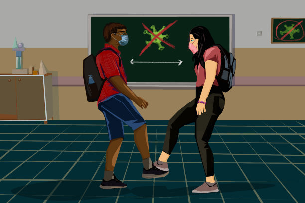 在流感大流行期间，用脚轻拍是一种新的避免接触的方式图片下载