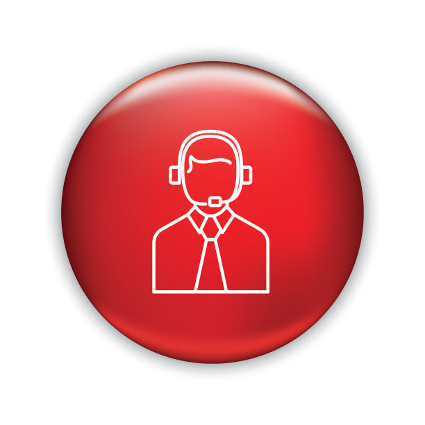 细线图标在闪亮的按钮-客户服务图片下载