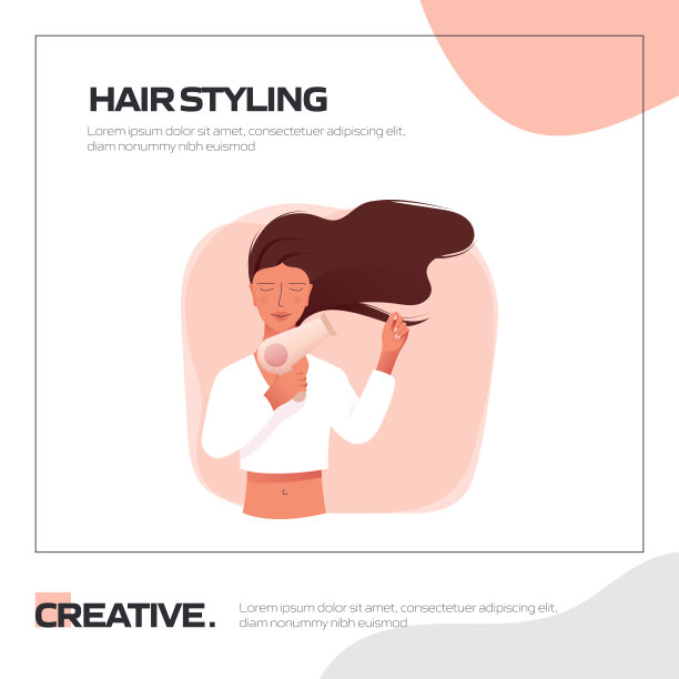 头发造型概念彩色矢量插图在平面卡通风格。美容，身体护理和化妆品相关的现代矢量插图的社交媒体帖子图片下载
