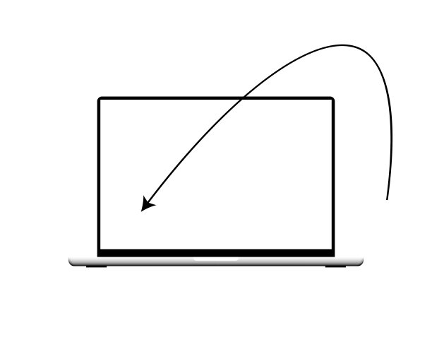 笔记本电脑设计带有箭头符号图片下载