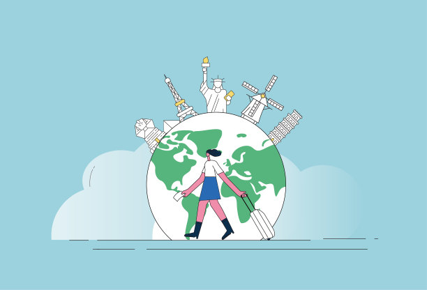 女人周游世界。图片下载