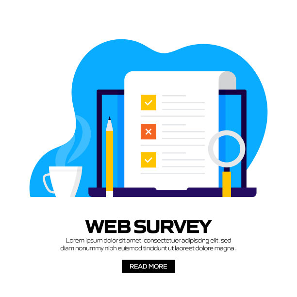 在线调查概念矢量插图网站横幅，广告和营销材料，在线广告，社交媒体营销等。图片下载